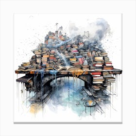 Book Stacks Canvas Print