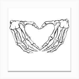 Heart Skeleton Hands Canvas Print