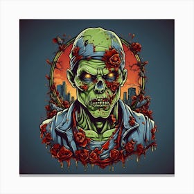 Zombie T Shirt Design Canvas Print