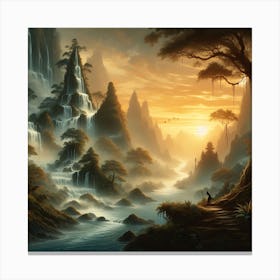 Mythical Waterfall 20 Canvas Print