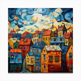 Colorful Houses In The Sky Canvas Print