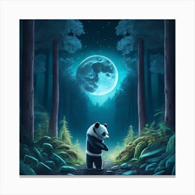 Panda Bear In The Forest 1 Canvas Print