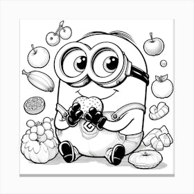 Minion Coloring Page Canvas Print