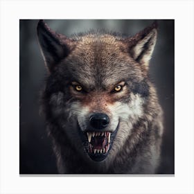 Wolf In The Forest 11 Canvas Print