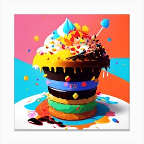 Ice Cream Cupcake Canvas Print