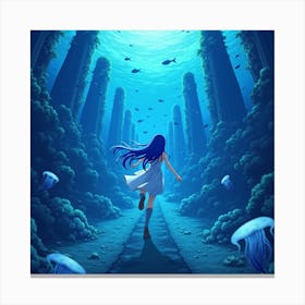 Underwater Girl Canvas Print