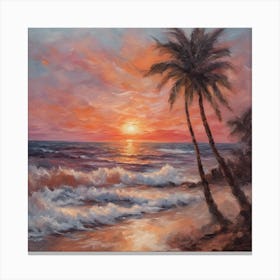 Sunset At The Beach Canvas Print