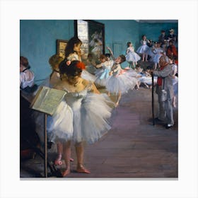 The Dance Class 1874 by Edgar Degas | "La Classe De Danse" HD Remastered Ballet Recital Canvas Print