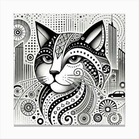 Fogtail City Cat Canvas Print