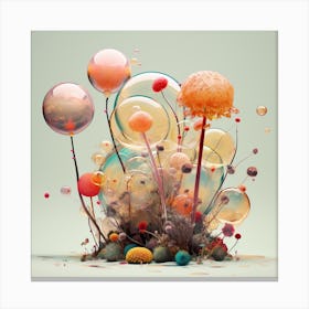 Balloons And Flowers Canvas Print