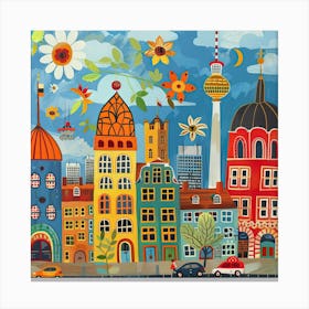 Kids Travel Illustration Berlin 4 Canvas Print