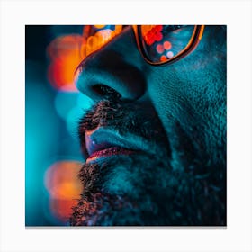 Portrait Of A Man With Glasses 7 Canvas Print