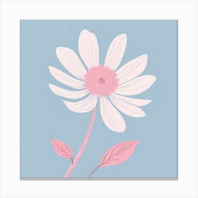 A White And Pink Flower In Minimalist Style Square Composition 478 Canvas Print