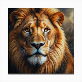 Fantasy Portrait Of A Lion Canvas Print