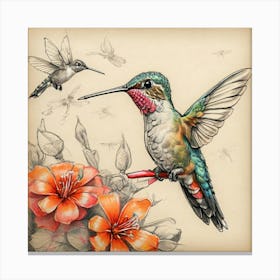 Hummingbirds 12 Canvas Print