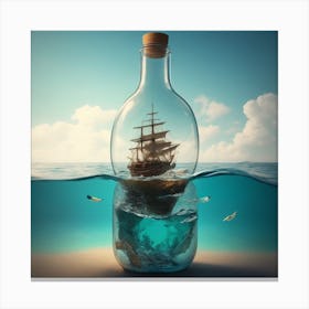 Ship In A Bottle Canvas Print