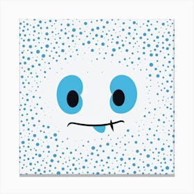 Blue Polka Dot Face Canvas Print