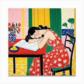 Woman Sleeping Canvas Print