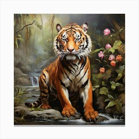 Tiger In The Jungle 2 Canvas Print