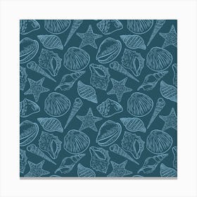 Seashells Seamless Pattern Canvas Print