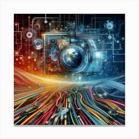 World of Wires -Connected Canvas Print