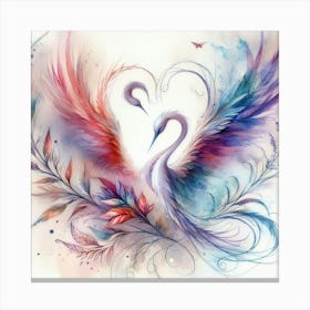 Two Swans In Love Canvas Print