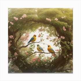 Birds In A Tree Canvas Print