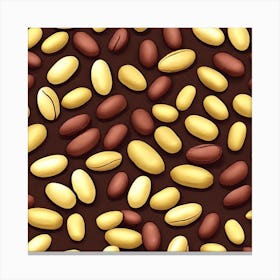 Coffee Beans Seamless Pattern 8 Canvas Print