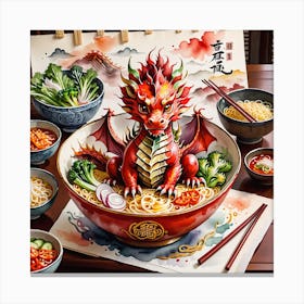 Dragon Noodle Bowl 5 Canvas Print