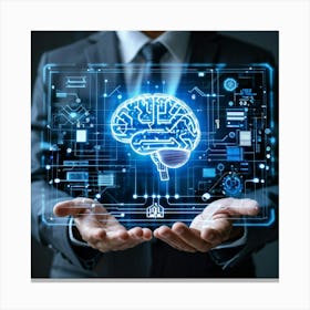 An Ultra Clear Digital Render Of A Cyber Security Concept Icon Fusing Business Brain Development (1) 2 Canvas Print