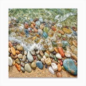 Pebbles On The Beach Canvas Print