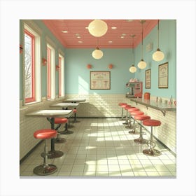 Diner Interior Canvas Print