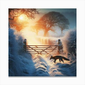 Fox In The Snow 11 Canvas Print