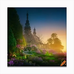 Craiyon 221415 2 Dresden Garden House Entre Huge Window Crystals In And Above Crystals Window High T Canvas Print