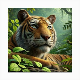 Tiger In The Jungle 1 Canvas Print