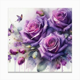 Purple Roses 5 Stampe su tela