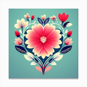 Heart Of Flowers Canvas Print