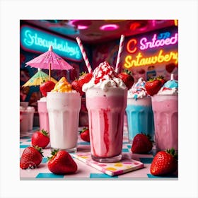 Strawberry Milkshakes Canvas Print