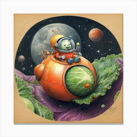 Astronaut In A Cabbage Canvas Print