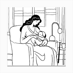 Mother Breastfeeding Her Baby Canvas Print