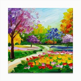 a flower garden in spring 5 Canvas Print
