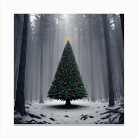Christmas Tree In The Forest 7 Canvas Print