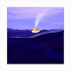 Boat In The Ocean 1 Canvas Print