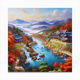 Asian Village views Canvas Print