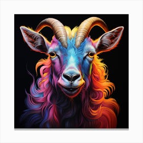 Colourful Rainbow Goat 1 Canvas Print