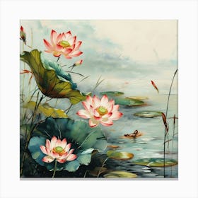 Lotus Flower Painting 2 Canvas Print