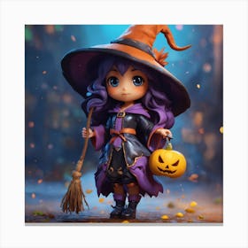 Halloween Witch Canvas Print