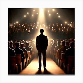 Man Standing In Front Of An Audience Canvas Print