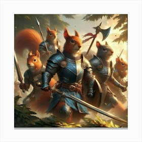 Squirrels In Armor Canvas Print