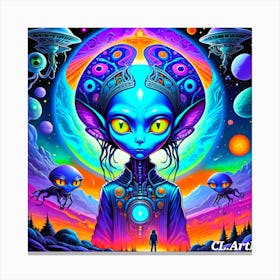 Aliens In Space Canvas Print